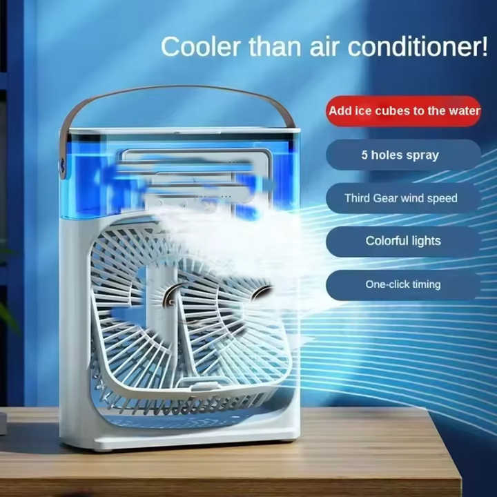 Portable USB Air Conditioner Fan with LED & Mist