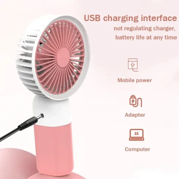 Rechargeable Mini USB Fan – Handheld, Phone Stand, Portable