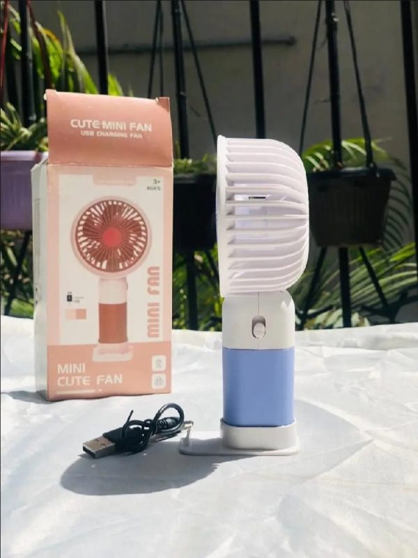 Rechargeable Mini USB Fan – Handheld, Phone Stand, Portable