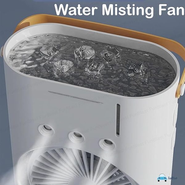 Mini Double Fan Air Cooler – Mist, LED, Rechargeable
